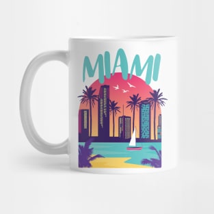 Miami City Skyline Harbour Beach Mug